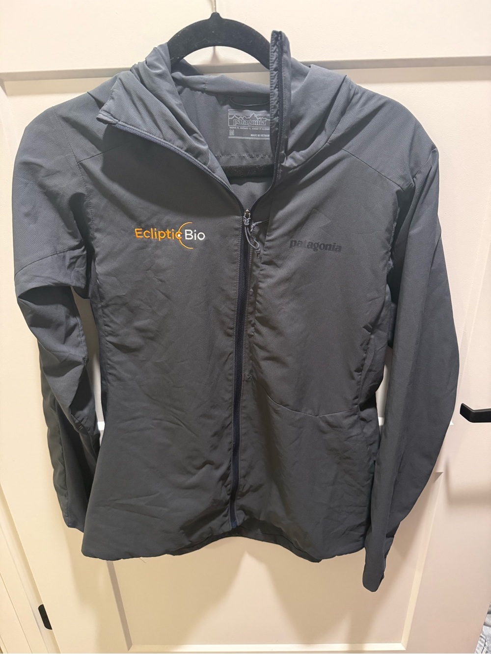 Patagonia Nano Air Hoody Jacket Mens M Black Gray Insulated Ecliptic Bio Logo
